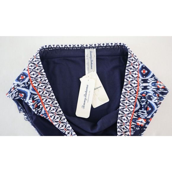 Tommy Bahama Size M Mare Navy Island Cays Ikat High Waist Bikini Bottoms $80 - Picture 4 of 4
